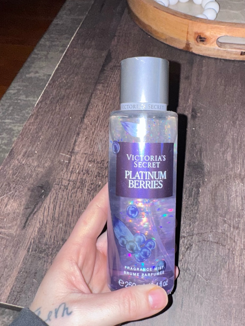Victoria's Secret Platinum Berries Shimmer Fragrance Mist - Purple/Silver